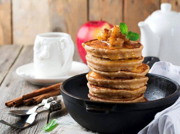 pancakes saludables de manzana