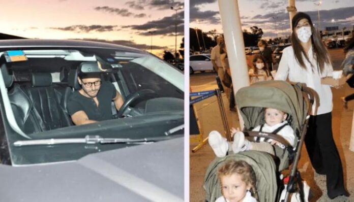 La China Suárez y Benjamín Vicuña se encontraron en Ezeiza