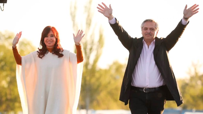 Cristina Fernandez y Alberto Fernandez en La Pampa